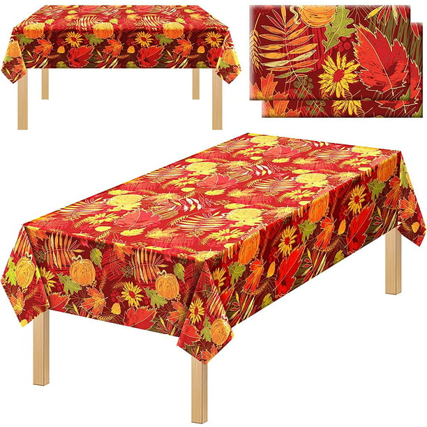 Thanksgiving Day Festival Table Runner Tablecloths Maple Leaves Table Cover 